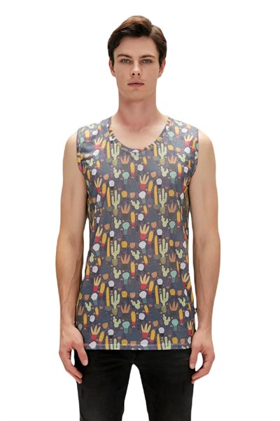 Bad Bear Areole Tank-Top Tarçın Desenli Erkek Atlet, 23.01.23.008-C02
