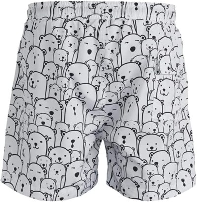 Bad Bear Erkek Desenli Beyaz Deniz Şortu - 21.01.09.011 (Off-White/L)