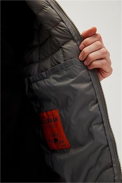 Bad Bear Erkek Gümüş Ekose Detaylı Mıner Vest Yelek