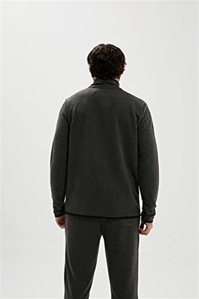 Bad Bear Erkek Koyu Gri Fermuar Yakalı Half-Zip Sweatshirt L