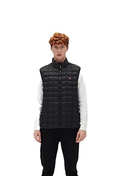 Bad Bear Erkek Siyah Ekose Detaylı Mıner Vest Yelek