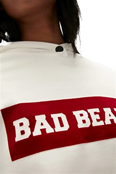 Bad Bear Flog Beyaz Kadın Kapüşonlu Sweatshirt Hoodie M