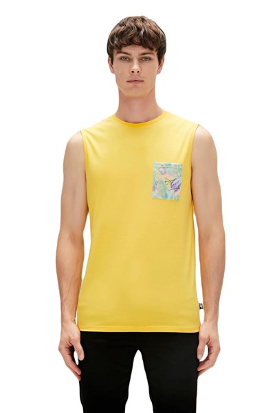 Bad Bear Monstera Tank-Top Hardal Desenli Erkek Atlet M Beden