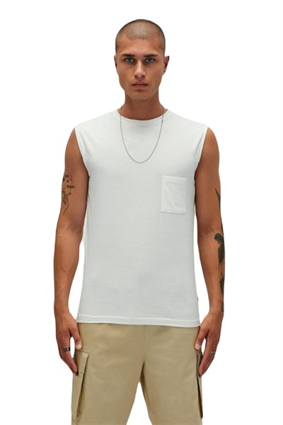 Bad Bear Tribe Tank-Top Off-White Beyaz Erkek Atlet