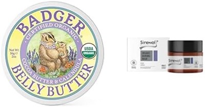 Badger Belly Butter Karın Bölgesi Nemlendirici Krem 56g ve Sirenol Organik Göğüs Ucu Krem