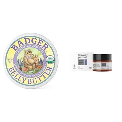 Badger Belly Butter Karın Bölgesi Nemlendirici Krem 56g ve Sirenol Organik Göğüs Ucu Krem