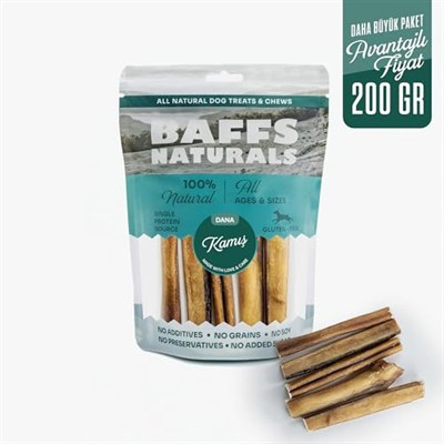 Baffs Naturals Dana Kamış 100% Doğal Köpek Ödül Maması (200 gr)