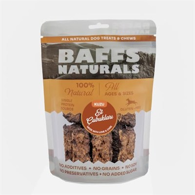 Baffs Naturals Kuzu Et Çubuk 100% Doğal Köpek Ödül Maması 100 gr (100 Gr x 1 Adet)