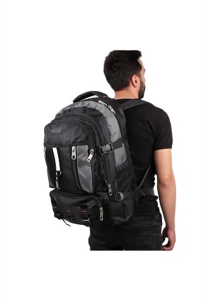 Bagacar Izdag Siyah Gri Seyahat Sırt Çantası 60 Lt 17