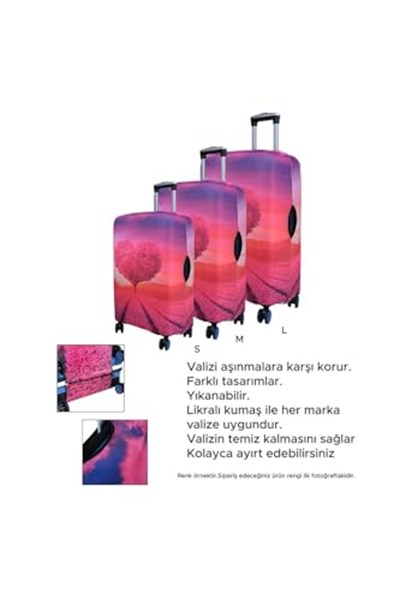 Bagacar Kalp Büyük Boy Valiz Için Valiz Kılıfı