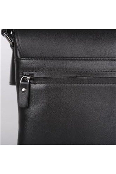 Bagacar Legend Leather 4262 Siyah Erkek Postacı Çapraz Hakiki Deri Çanta