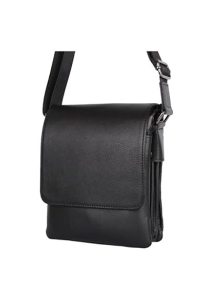Bagacar Legend Leather 4262 Siyah Erkek Postacı Çapraz Hakiki Deri Çanta