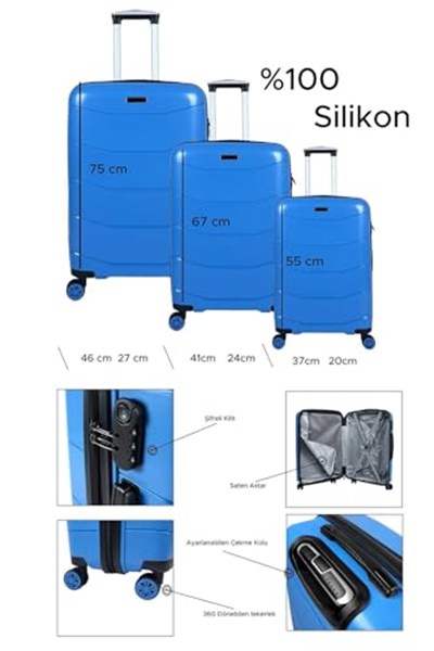 Bagacar Ultra Hafif Silikon Kabin Boy Valiz Fıstık Yeşili