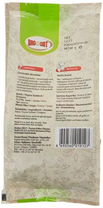 Bagdat Ekonomik Boy Kekik 60 Gr