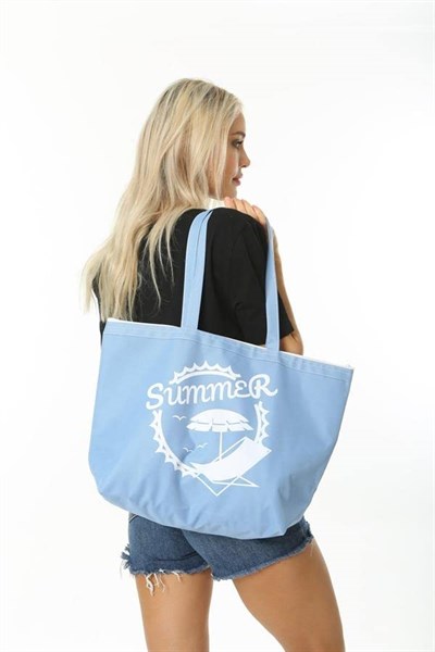 Baghashtag Summer Beach Bag Plaj Çantası Mavi