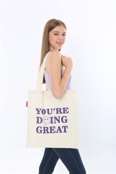Baghashtag You Are Doing Great Baskılı Bez Çanta