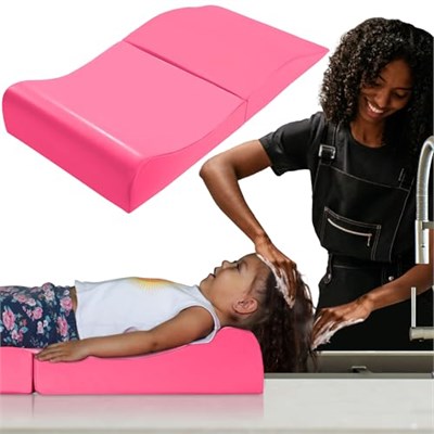 BALAPET Çocuklar için Saç Yıkama İstasyonu, Çocuklar için Şampuan Köpük Mat Rahat Destek için Ergonomik Tasarım Lavaboda Saç Yıkama Matı Taşınabilir Katlanabilir Şampuan Buddy Havzası Temel (Gül