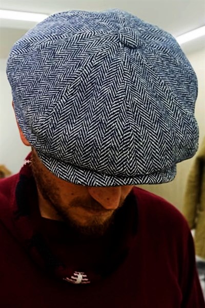 Balık Sırtı Gri Lacivert Kışlık Kaşe Kumaş Peaky Blinders Erkek Şapka Kasket arenNM423