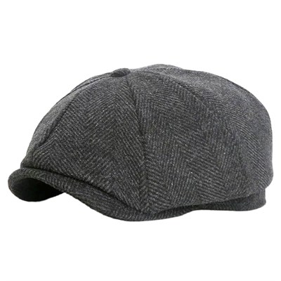 Balık Sırtı Koyu Gri Kışlık Kaşe Kumaş Peaky Blinders Erkek Şapka Kasket arenNM449