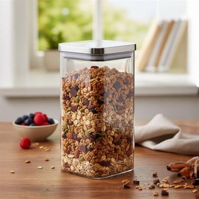BALSA 1400ml Sızdırmaz Vakumlu Metal Kapaklı Borosilikat Cam Kavanoz – Hava Geçirmez & Dayanıklı Gıda Saklama Kabı (10cm x 21cm)