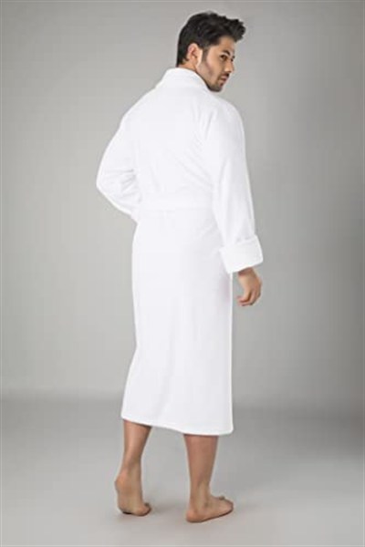 Bambo cotton Erkek Bornozu Beyaz L/XL