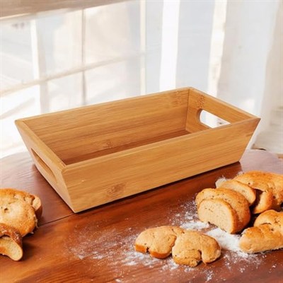 Bambu Ekmek Sepeti 23x13x7cm, Evonox Bambu Ekmeklik, Bambu Ekmek Sunumluk