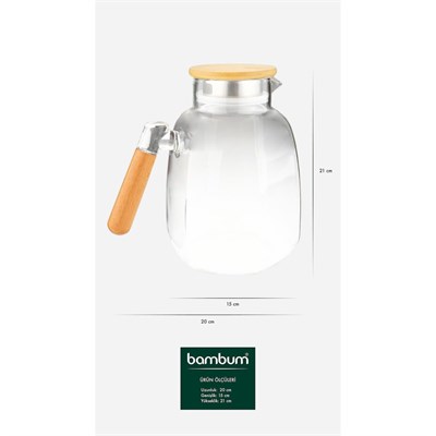 Bambum Care Bambu Kapaklı Cam Sürahi