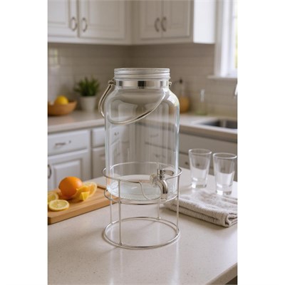 Bambum Crystal Metal Standlı Cam Sebil 6l