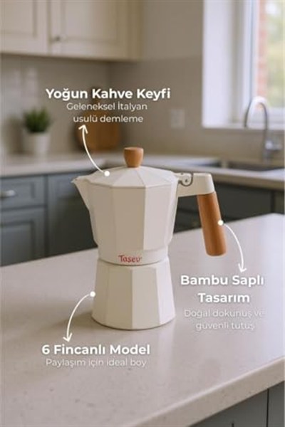 Bambum Garen - Moka Pot 6 Fincan Bej