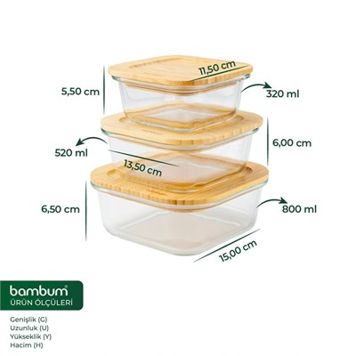 Bambum Lavi Kare 3lü Set B0454