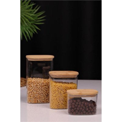 Bambum Multy Bambu Kapaklı Cam Saklama Kabı 600ml