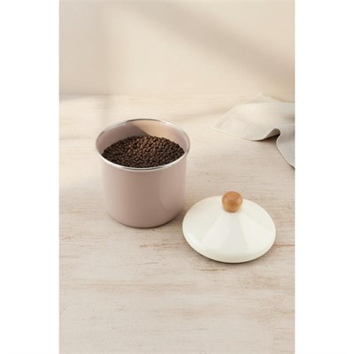 Bambum Nostalji Emaye - Ahşap Saplı Baharatlık Toprak 12 Cm