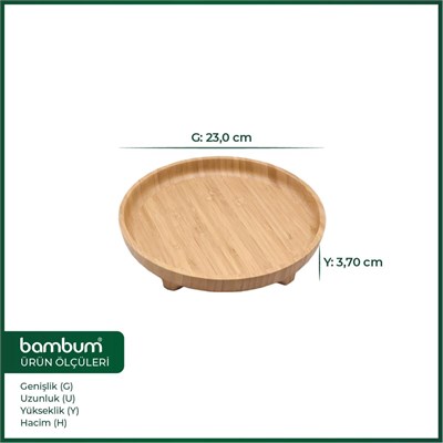 Bambum Olimpius Ayaklı Sunum Tepsisi Yuvarlak 23 Cm