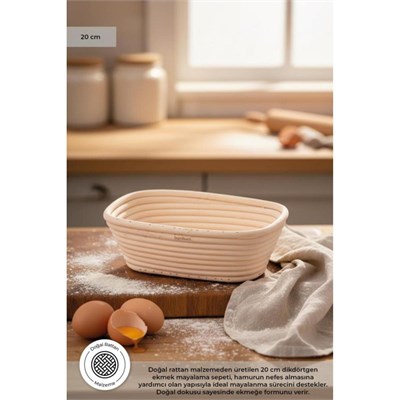 Bambum Puder - Ekmek Mayalama Sepeti Dikdörtgen 20 Cm