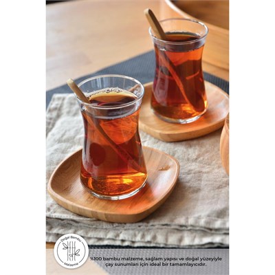 Bambum Silva - 6lı Kare Çay Tabağı