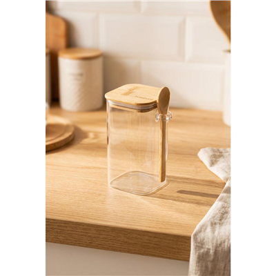 Bambum Spicy - Kaşıklı Cam Saklama Kabı 15cm