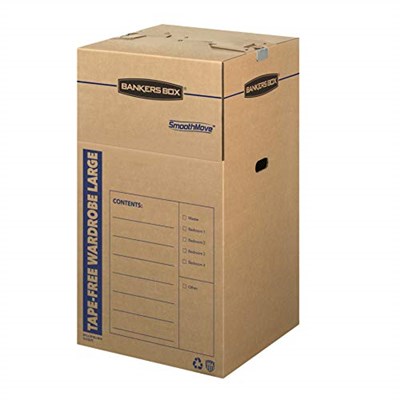 BANKERS BOX SmoothMove 7710501 dolap kutusu, yapışkansız, büyük, 3 adet
