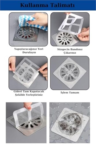 Banyo Gider Süzgeci Saç Yakalayıcı Süzgeç Banyo Duş Gider Tıkanık Önleyici Süzgeç 10 Adet