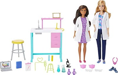Barbie® Bilim Laboratuarı Oyun Seti, Barbie® Bilim Laboratuvarı oyun seti, 2 bebek, laboratuvar tezgahı ve 10dan fazla aksesuar, HJY95