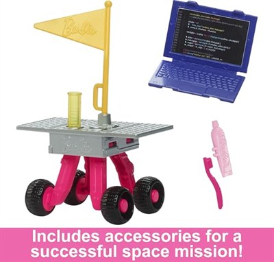 Barbie Deluxe Kariyer Bebek - Astronot Barbie Deluxe Kariyer Bebek - Astronot, tekerlekli keşif aracı ve uzay kaskı dahil 10 aksesuar HRG45