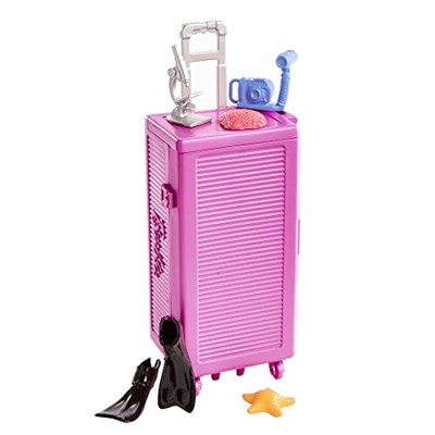 Barbie Deniz Biyoloğu Oyun Seti Barbie bebekler ve aksesuarlar, 10dan fazla parçalı deniz biyoloğu bebek (sarışın) ve taşınabilir laboratuvar oyun seti HMH26