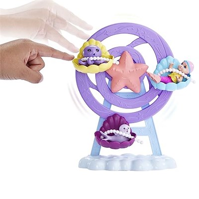 Barbie-Dreamtopia Deniz Kızı Bebek ve Çocuk Oyun Alanı - Seçenekler: deniz kızı ile deniz bebeği bakım seti...