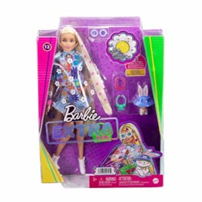 Barbie Extra - Mavi Etekli Bebek, Bükülebilen Esnek Eklemli, Hayvan Dostu Yavru Tavşan, 3 Yaş ve Üzeri için (HDJ45)