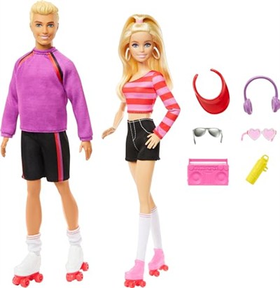 Barbie & Ken 65. Yıl 2li Parti Bebekler Barbie & Ken 65. Yıl 2li Parti Bebekler ve 6 aksesuarlı set, paten teması, 65. yıl dönümü HXK90