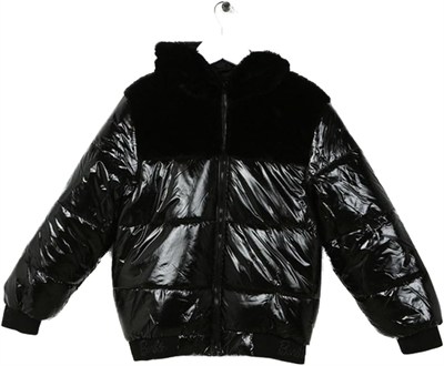 Barbie Kız Çocuk Kapüşonlu Kürklü Mont, 3-4 Yaş, 5003011165, Siyah, Kız Çocuklar