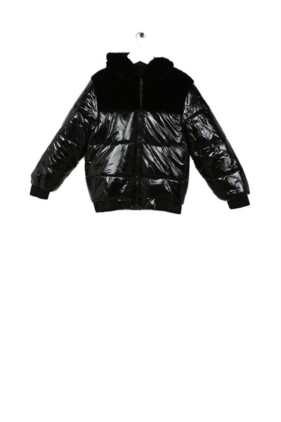 Barbie Kız Çocuk Kapüşonlu Kürklü Mont, 3-4 Yaş, 5003011165, Siyah, Kız Çocuklar