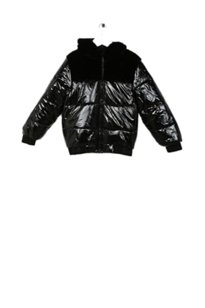 Barbie Kız Çocuk Kapüşonlu Kürklü Mont, 3-4 Yaş, 5003011165, Siyah, Kız Çocuklar