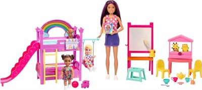 Barbie Skipper Bebek Bakıcılığı Eğlencesi Oyun Seti 3 bebek, mobilya ve 15ten fazla aksesuar ile Barbie Skipper Bebek Bakıcılığı Eğlencesi oyun seti HND18 | 3 Bebek, Mobilya ve 15+ Aksesuar, Ranzalar