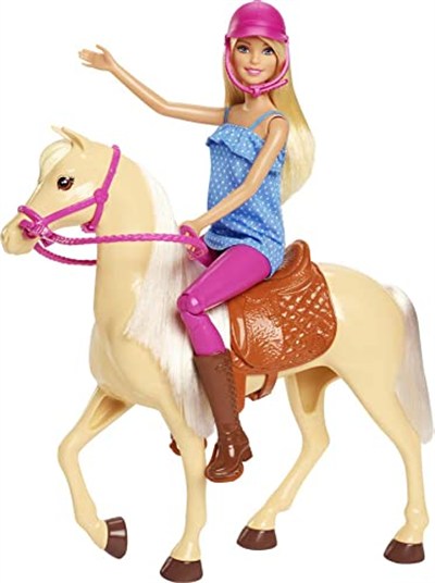 Barbie ve Güzel Atı Oyun Seti, Sarışın bebekli, 3 yaş ve üzeri, FXH13