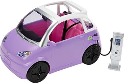 Barbienin Elektrikli Arabası Barbie arabası, çocuklar için oyuncaklar, şarj istasyonlu elektrikli araba HJV36